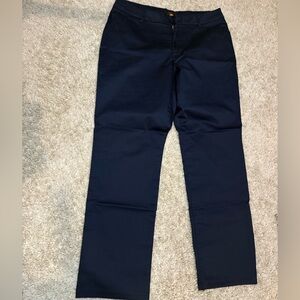 Womens Lee Sz 14 - Navy Blue Straight-Leg Wrinkle-free style pants work/travel